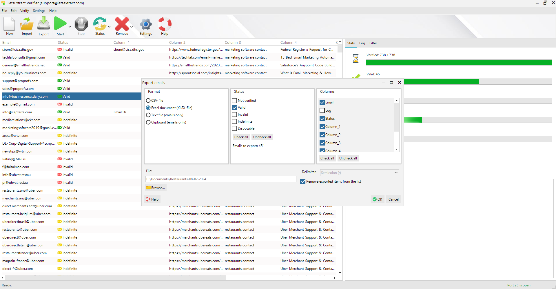 Weryfikator e-maili | Zweryfikuj swoje listy mailingowe z LetsExtract