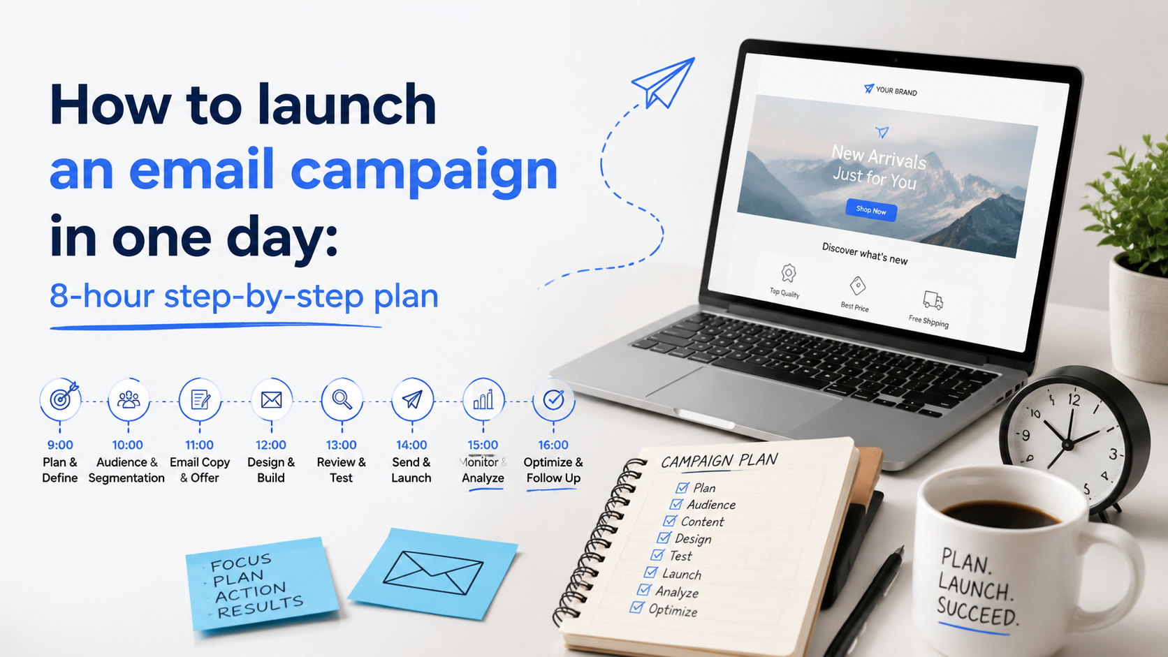 How to launch an email campaign in one day: 8-hour step-by-step plan